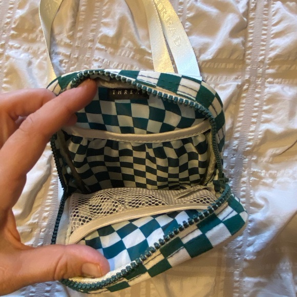 Thread Green & White Checkerboard Crossbody Shoulder Bag - Picture 4 of 6